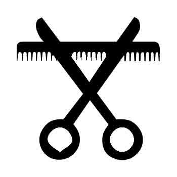 Picture of Barbers Comb and Scissors Iron on Transfer